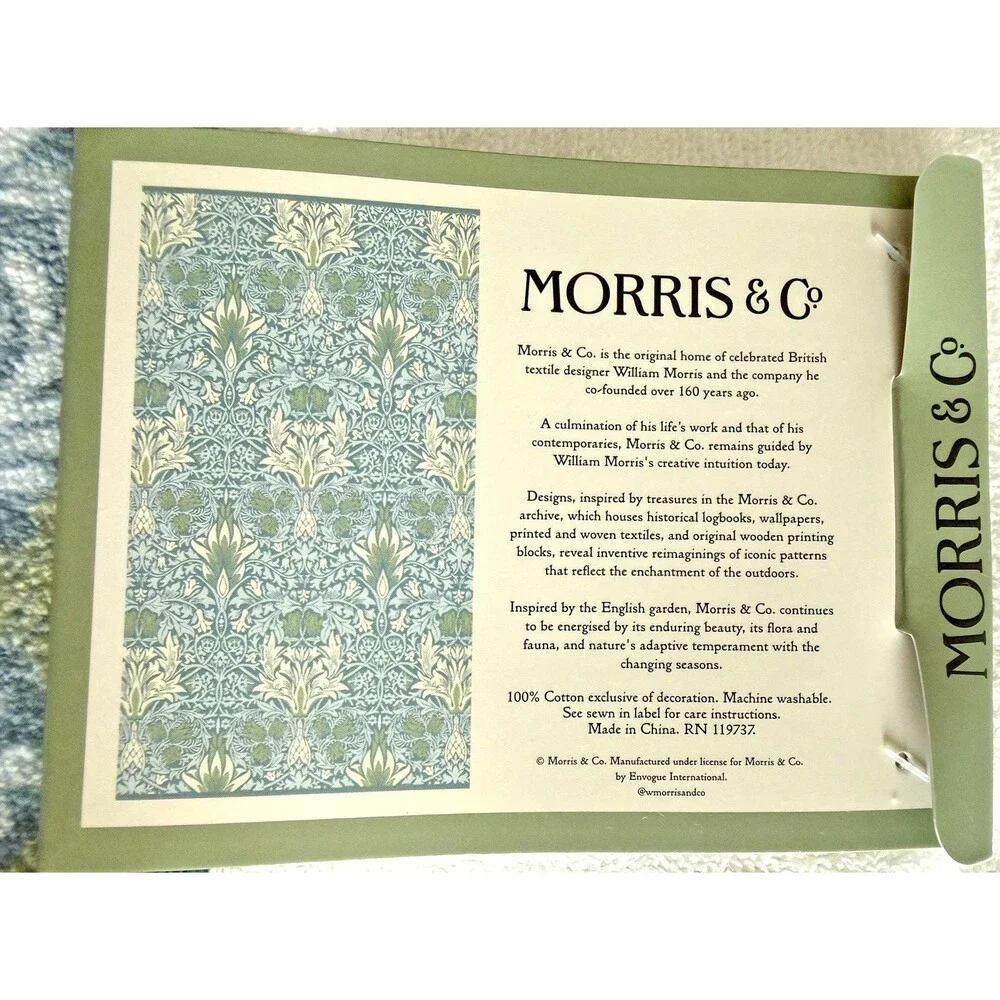 Morris & Co 2 Bath Towels 2 Hand Towels Blue Snakeshead Blue Cotton Velour